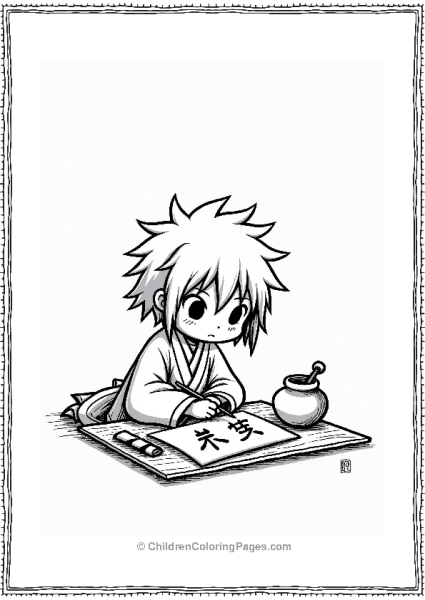 Itachi Practicing Calligraphy Free PDF Printable