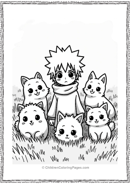 Itachi With Tailed Beasts In A Grassy Field Free PDF Printable