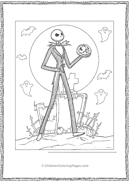 Jack Skellington Holding A Pumpkin Skull Nigtmare Before Christmas Free PDF Printable