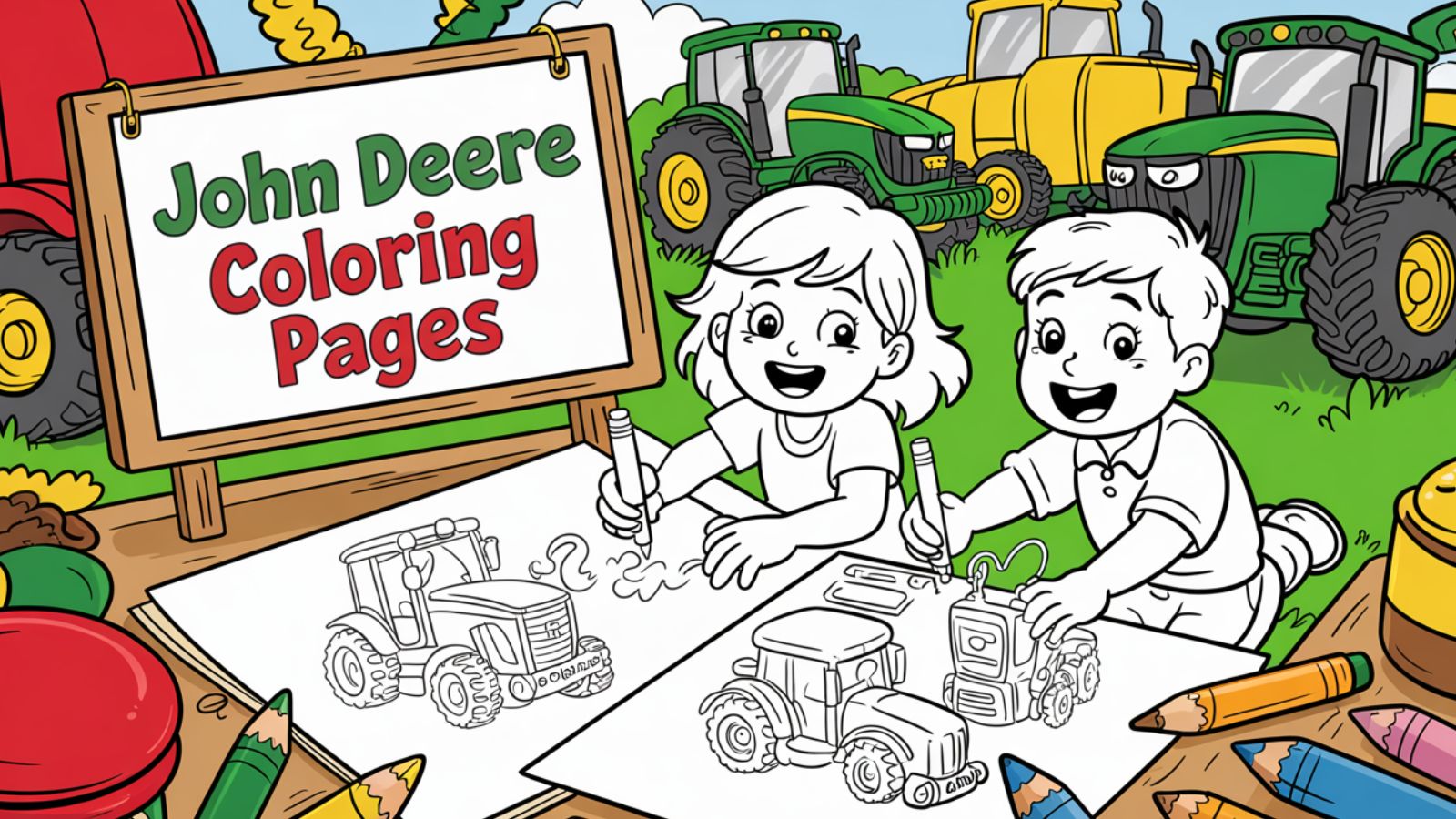 John Deere Coloring Pages – Free PDF Printables  🚜🌾🦌🌱