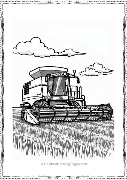 John Deere Combine Harvester In Wheat Field Free PDF Printable