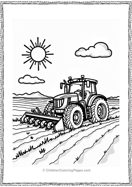 John Deere Eco Friendly Plowing Illustration Free PDF Printable