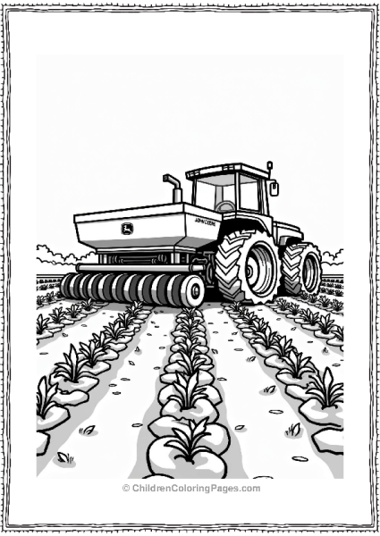 John Deere Seeder In A Garden Free PDF Printable