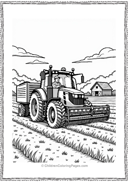 John Deere Tractor Harvesting Crops Free PDF Printable