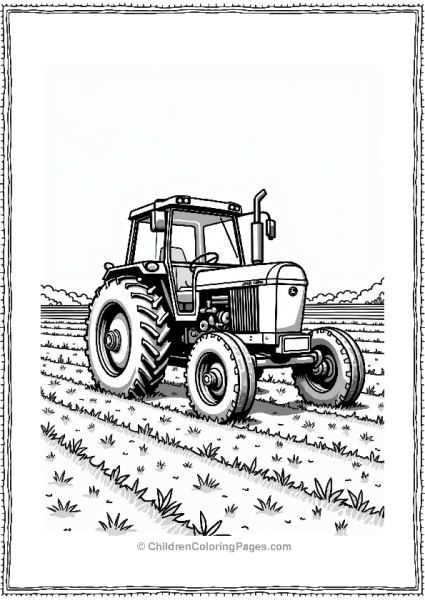 John Deere Tractor In A Crop Field Free PDF Printable