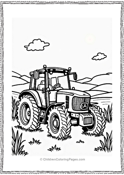 John Deere Tractor In A Sunny Field Free PDF Printable