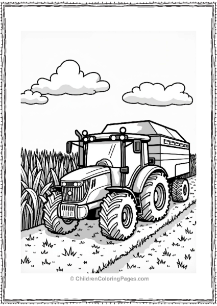 John Deere Tractor In Cornfield Free PDF Printable
