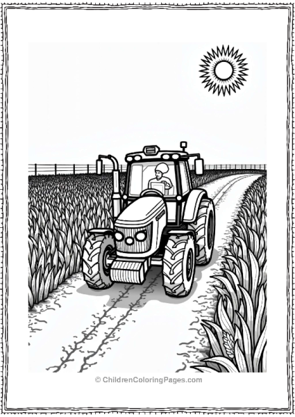 John Deere Tractor On A Dirt Road Free PDF Printable