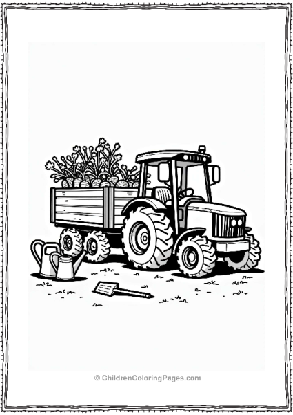 John Deere Tractor With Carrots Free PDF Printable