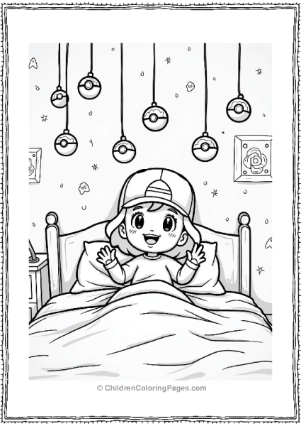 Joyful Child In A Pokeball Bedroom Free PDF Printable