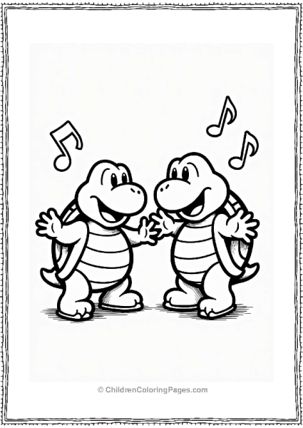 Joyful Koopa Troopas Dancing Free PDF Printable