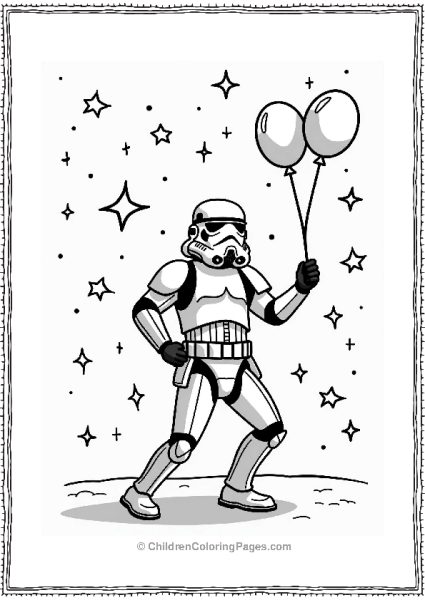 Joyful Stormtrooper At Cosmic Festival Free PDF Printable
