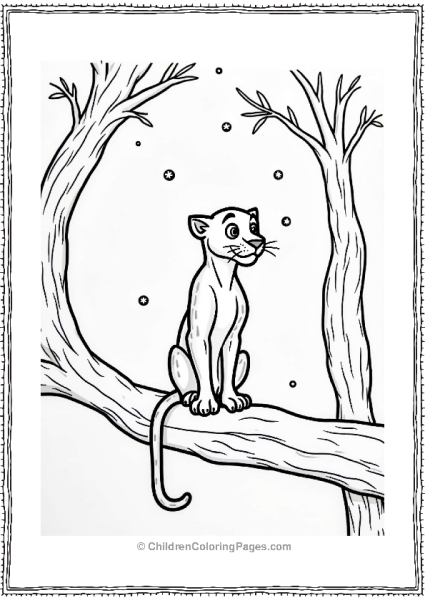 Jungle Book Bagheera Watching Snowflakes Free PDF Printable