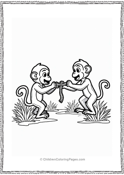 Jungle Book Monkeys Playing Tug Of War Free PDF Printable