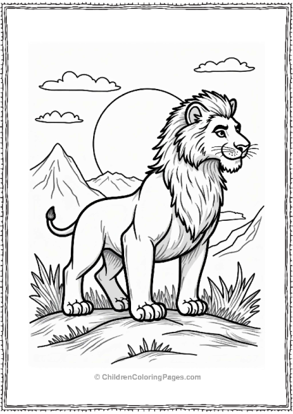 Jungle Book Shere Khan Sunset Silhouette Free PDF Printable