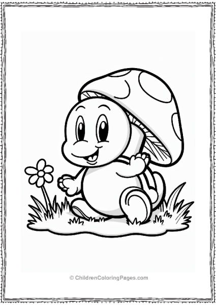 Koopa Troopa Behind A Mushroom Free PDF Printable