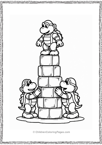 Koopa Troopa Building A Tower Free PDF Printable