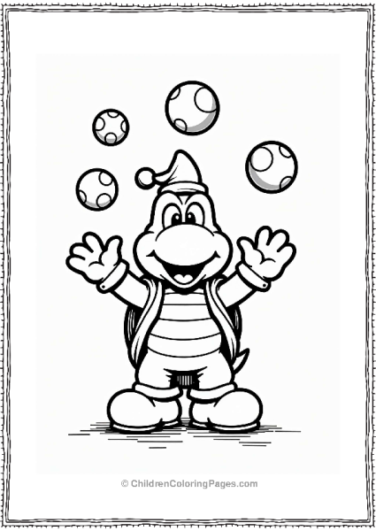Koopa Troopa Clown Juggling Balls Free PDF Printable