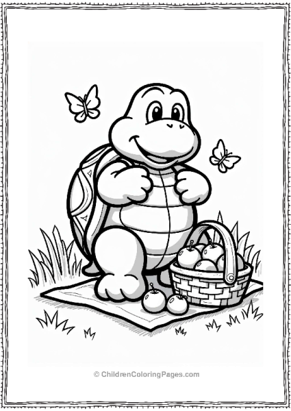 Koopa Troopa Enjoying A Picnic Free PDF Printable