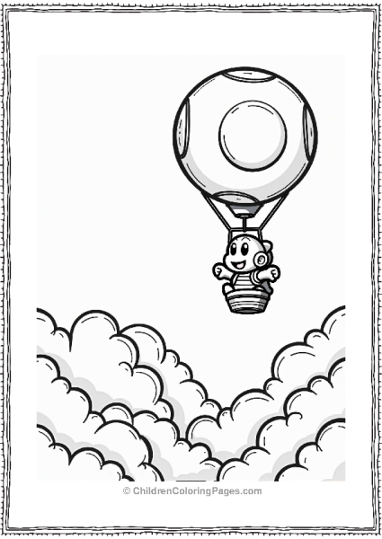 Koopa Troopa Floating On A Balloon Free PDF Printable