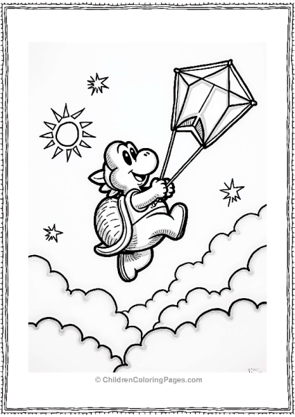 Koopa Troopa Flying A Kite Free PDF Printable
