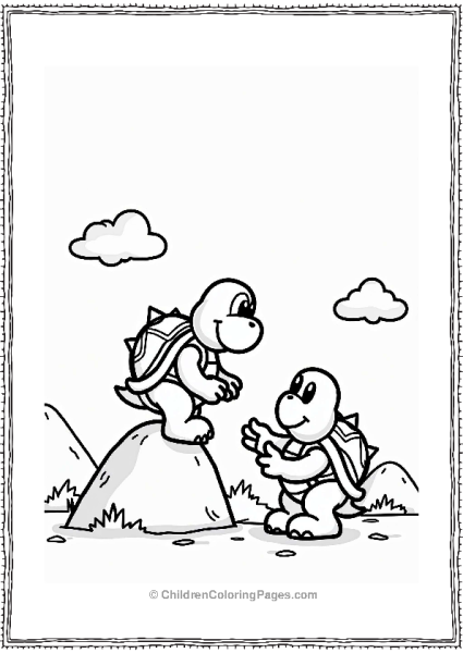 Koopa Troopa Helping A Friend Free PDF Printable