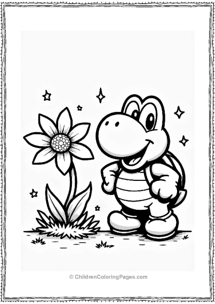Koopa Troopa In An Enchanted Garden Free PDF Printable