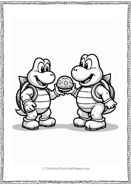 Koopa Troopa Passing A Shell Free PDF Printable
