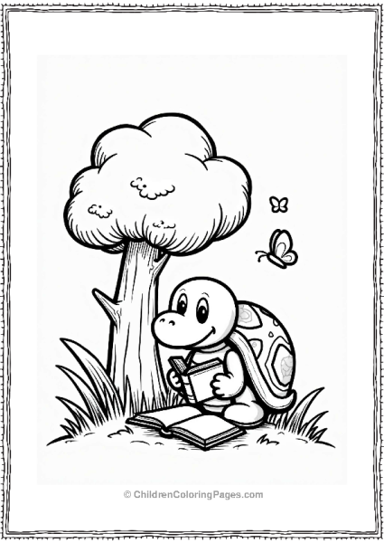 Koopa Troopa Reading Under A Tree Free PDF Printable