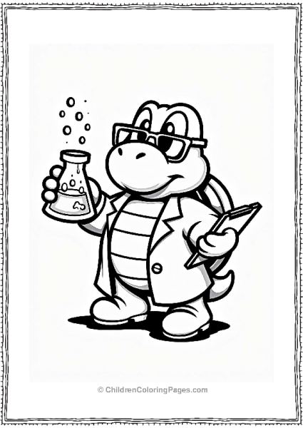 Koopa Troopa Scientist With Beaker Free PDF Printable