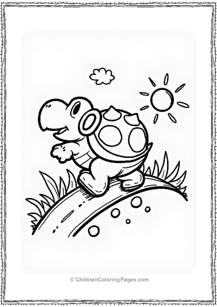 Koopa Troopa Sliding Down A Hill Free PDF Printable