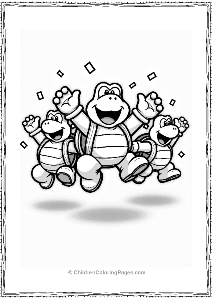Koopa Troopas Celebrating Success Free PDF Printable