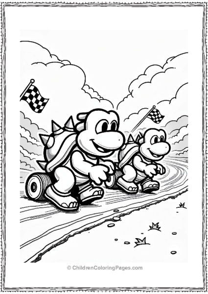 Koopa Troopas Racing To The Finish Free PDF Printable