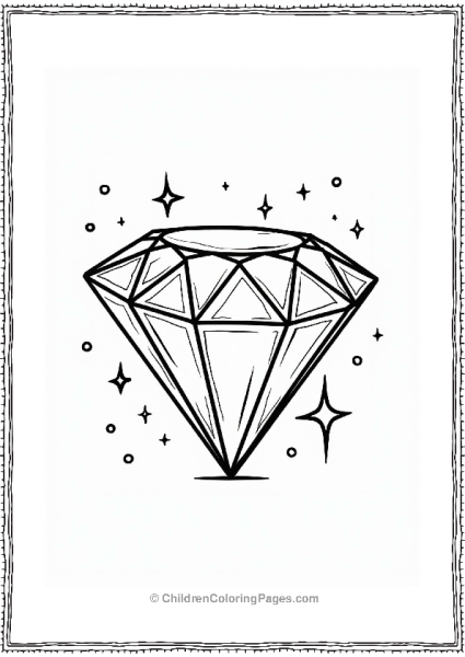 Large Diamond With Sparkles Free PDF Printable