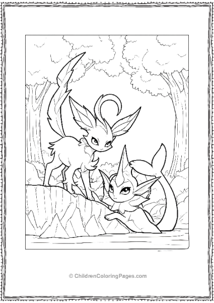 Leafeon And Vaporeon Pokémon Free PDF Printable