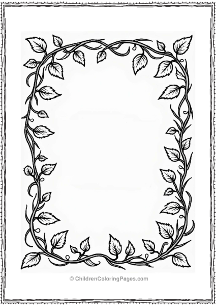 Leafy Vine Frame Pattern Free PDF Printable