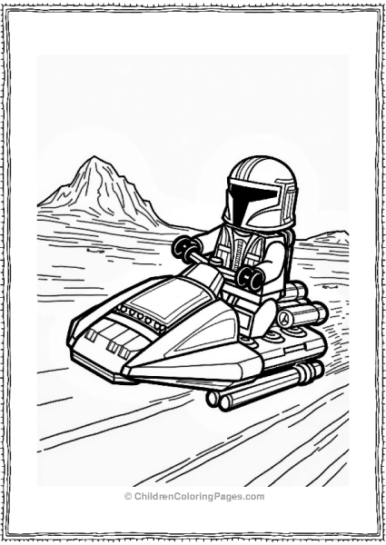 Lego Star Wars Bounty Hunter On A Speeder In The Desert Free PDF Printable