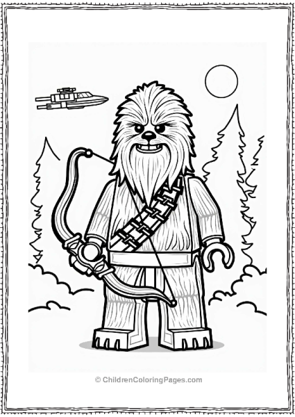 Lego Star Wars Chewbacca In A Forest With A Bowcaster Free PDF Printable