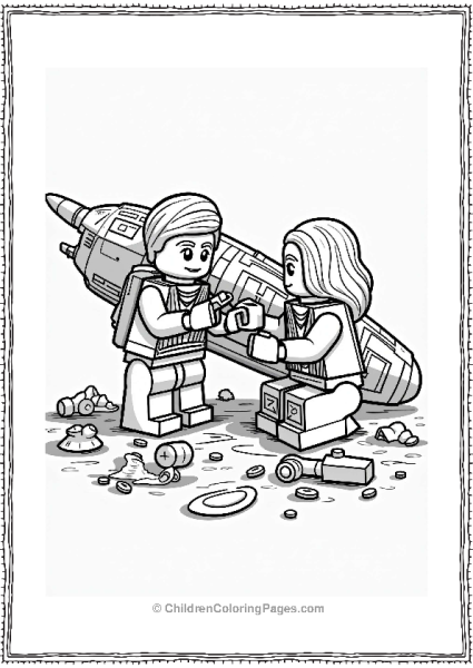 Lego Star Wars Finn And Rey Repairing A Starship Free PDF Printable