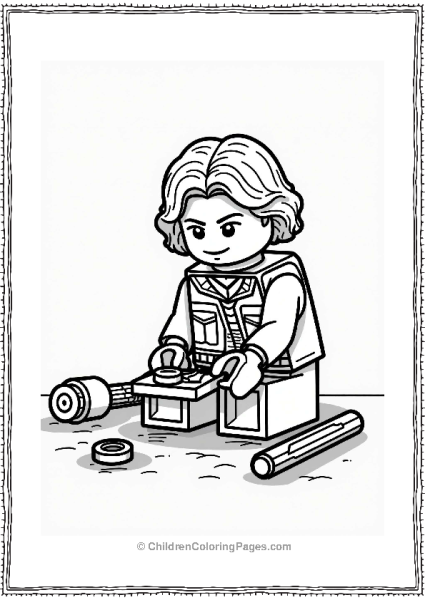 Lego Star Wars Rose Tico Working On A Gadget Free PDF Printable
