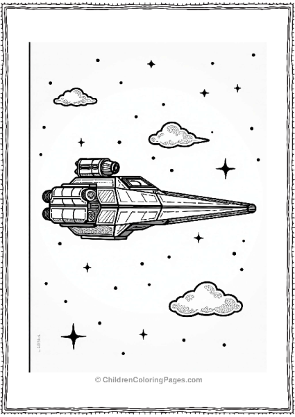 Lego Star Wars Slave I Spacecraft Illustration Free PDF Printable