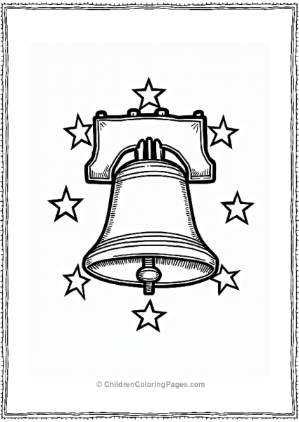 Liberty Bell With Stars And Stripes On 4th Of July Free PDF Printable