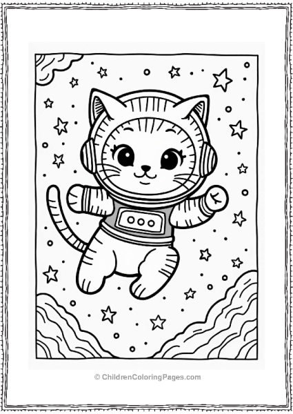 Lisa Frank Theme Cosmic Cat In Space Free PDF Printable