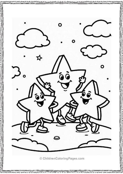 Lisa Frank Theme Dancing Star Friends In The Night Sky Free PDF Printable