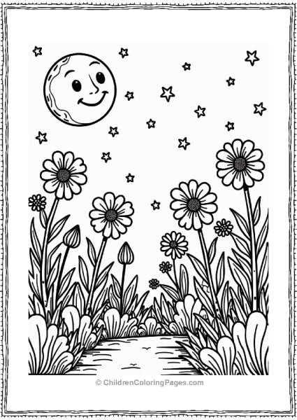 Lisa Frank Theme Magical Moonlit Garden Illustrations Free PDF Printable