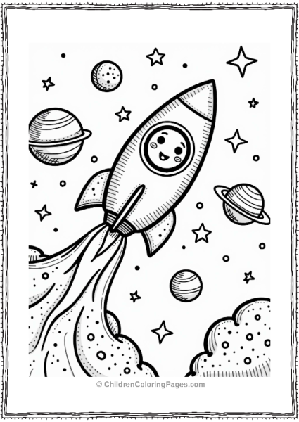 Lisa Frank Theme Rocket Ship Adventure In Space Free PDF Printable