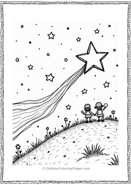 Lisa Frank Theme Shooting Star Wishes Under A Starry Sky Free PDF Printable