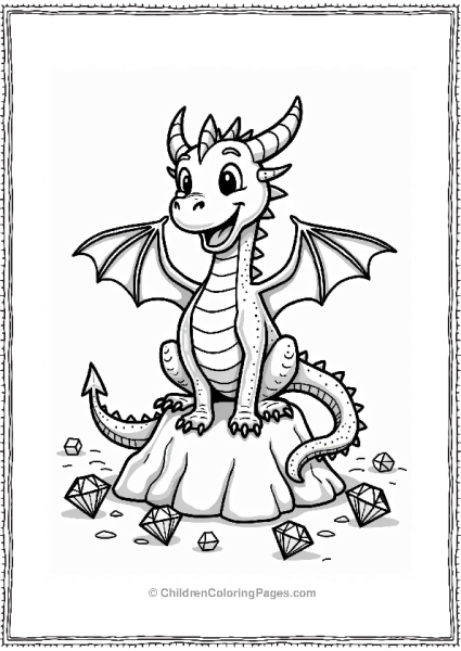 Majestic Dragon With Diamonds Free PDF Printable