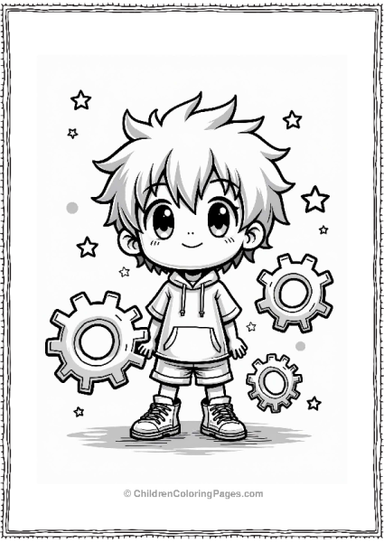 Manga Characters With Gears And Stars Free PDF Printable