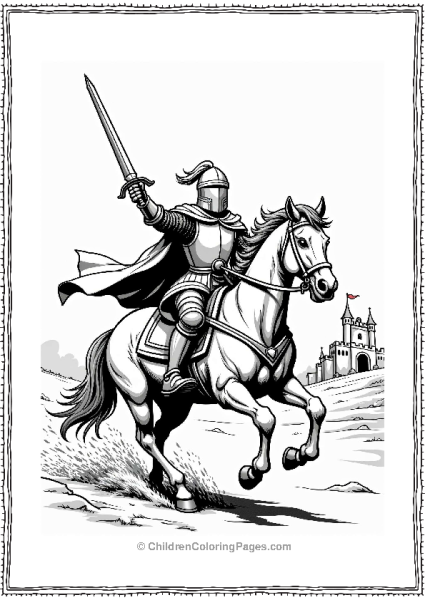 Manga Epic Knight Charge Illustration Free PDF Printable